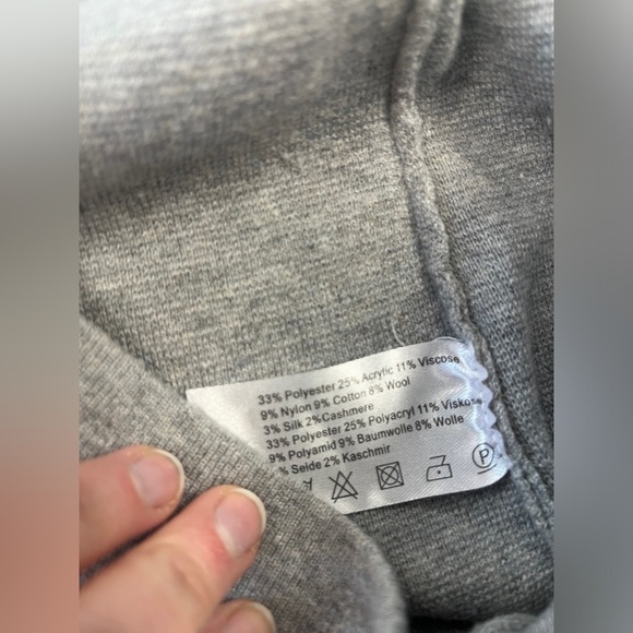 GC Fontana Cashmere Silk Wool Blend Wide Leg Pull On Cropped Knit Pants - Picture 8 of 8